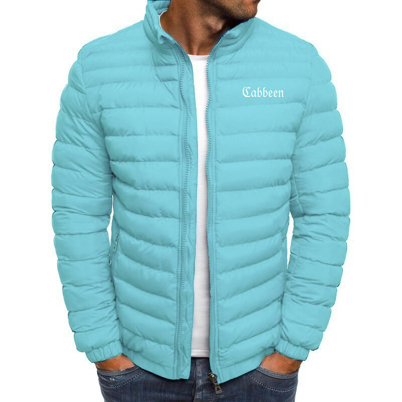 Cabbeen brend зимняя мужская куртка с воротником-стойкой теплая парка уличная мода повседневная бейсбольная приталенная брендовая пуховая куртка