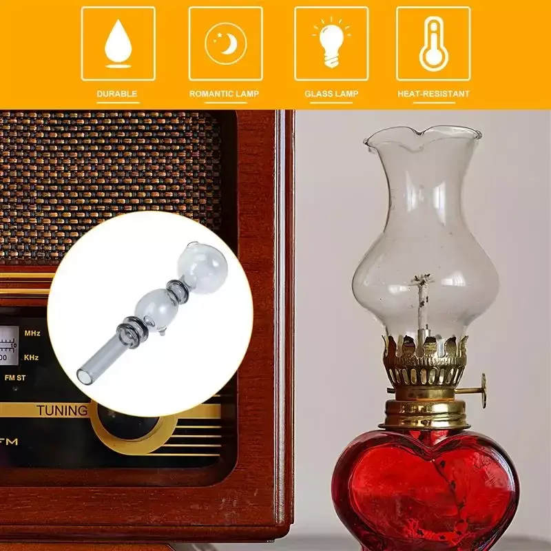 10 szt. Szklana lampa naftowa palnik lampowy o wysokiej zawartości borokrzemianu palnik olejowy cewniki żaroodporne i dźwięki