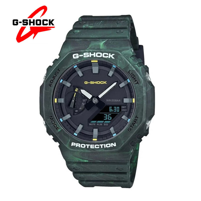 남성용 G-SHOCK 시계, GA 2100 쿼츠 패션, 다기능 야외 스포츠, 충격 방지 알람 시계, LED 다이얼, 듀얼 디스플레이 시계