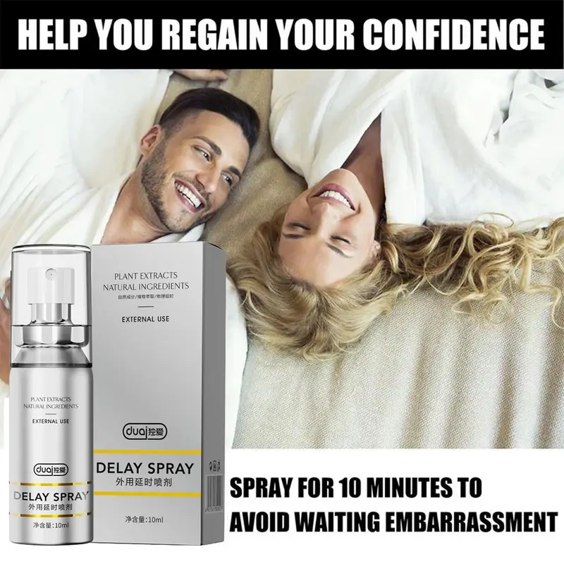 Aceite para agrandar el pene para hombre, espray duradero de larga duración, 60 minutos, retraso del sexo, uso externo masculino, aceite antieyaculación precoz