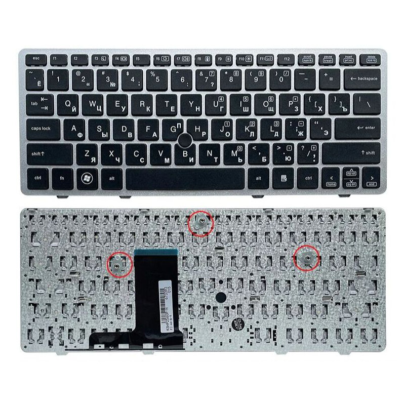 Tastiera per Laptop XIN-Russian-US per HP EliteBook 2560 2560P 2570 2570P con cornice senza retroilluminazione