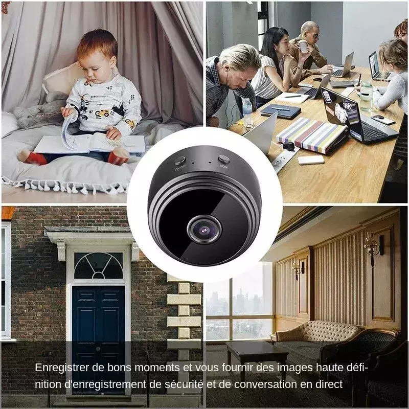 Mini Caméra de permission A9 2MP Sans Fil, Dispositif de Sécurité Domestique Intelligent, Moniteur à Distance, Caméscopes Vidéo