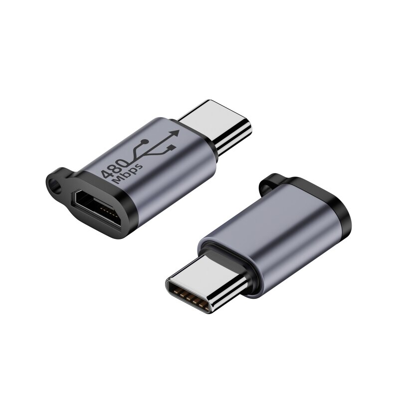 Adaptador usb-c a Micro Usb tipo C, conector convertidor hembra a Micro USB macho, compatible con carga, sincronización de datos, adaptador de aleación