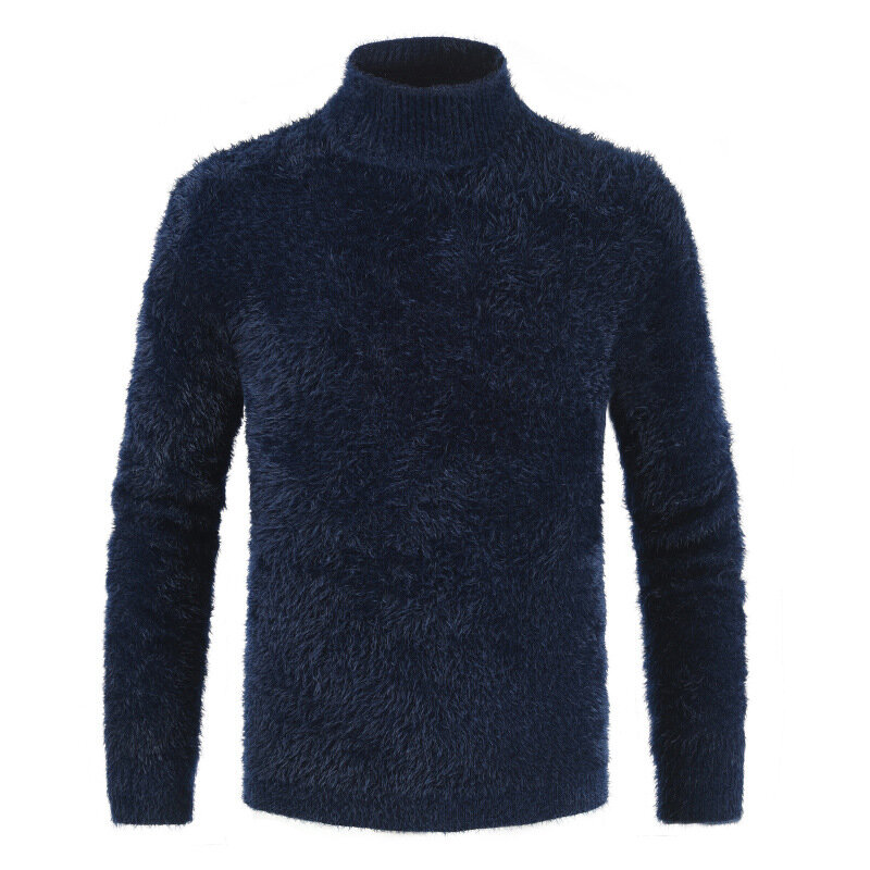 men's New Sweater autumn and winter thick mohair long-sleeved High collar knit pullover fashion hot slim thick warm sweater male