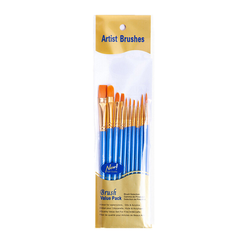 10 pz/pacco olio acquerello artista kit di pittura professionale pennelli pennelli Set pennelli pittura pennello artistico per acrilico