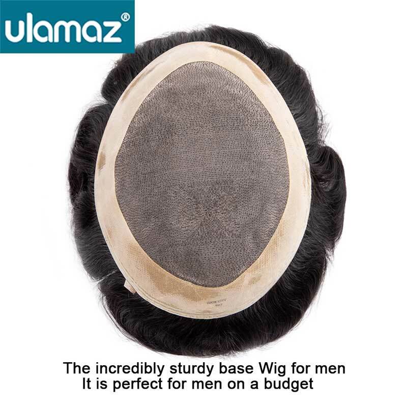 Тонкий моно Мужской капиллярный протез прочный мужской парик 6 дюймов парик из человеческих волос парик для мужчин сменный парик из натуральных волос