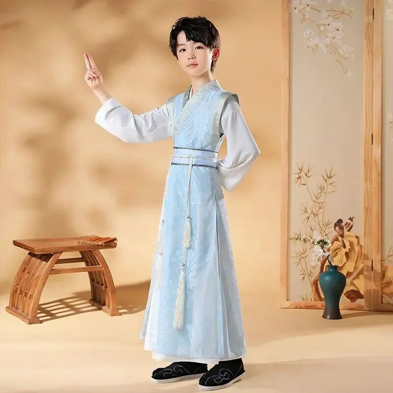 Chłopięce Hanfu letnie ubrania chłopięce chiński styl odzież dziecięca starożytna odzież Hanfu