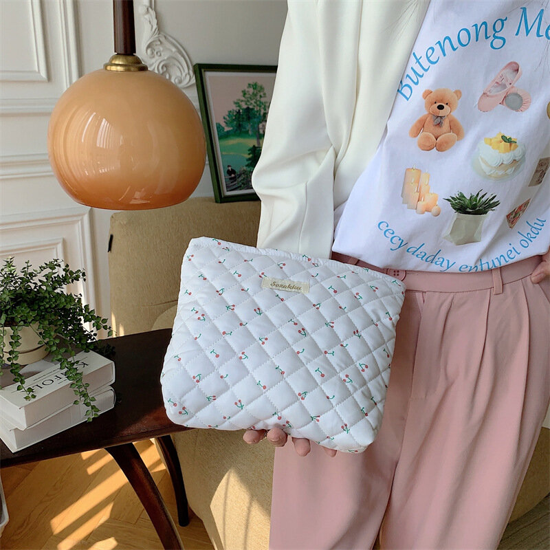여성용 만화 아기 기저귀 가방, 미적 꽃 곰 유아 기저귀 정리함, 휴대용 여행 아기 아이템 보관 가방, 1 PC