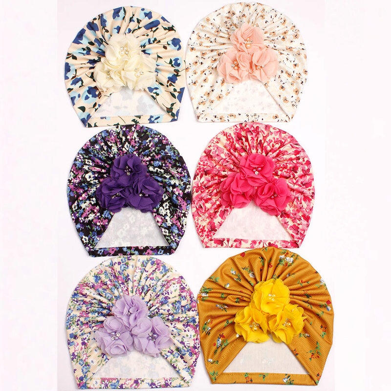 قبعة اطفال ورضيع جديدة 2023 ربطة راس على شكل زهرة اكسسوارات شعر الاميرة اللطيفة قبعة اطفال عمامة قبعة اطفال مرنة قبعة اطفال