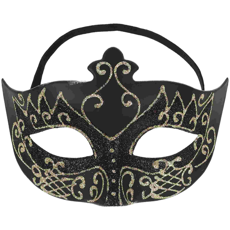 Мужская окрашенная маска на Хэллоуин, цвет черный, искусственная кожа, реквизит для маскарада, карнавала, макияжа