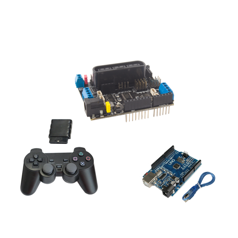 PS2 Joystick Shield Board 5-12V con motori a 4 canali e Servos a 8 canali per Robot ESP32 per Arduino Robot Car o Robot Arm