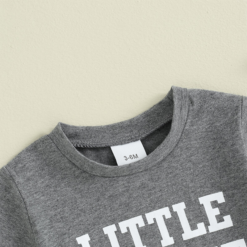 Kurylemon Baby Boy Clothes Summer Toddler Outfit Short Sleeve Letter T-shirt Top Casual Shorts Set