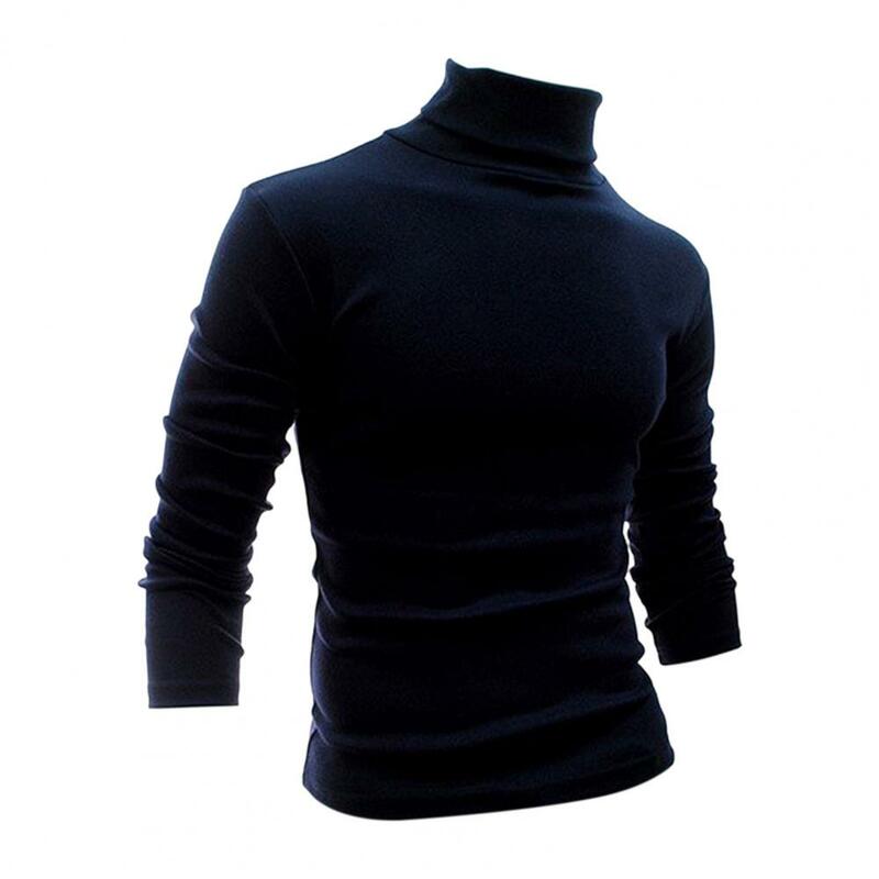 Half-Hoge Kraag Populaire Pure Kleur Elastische Mannen Tops Fitness Lente Shirt Effen Kleur Dagelijkse Kleding