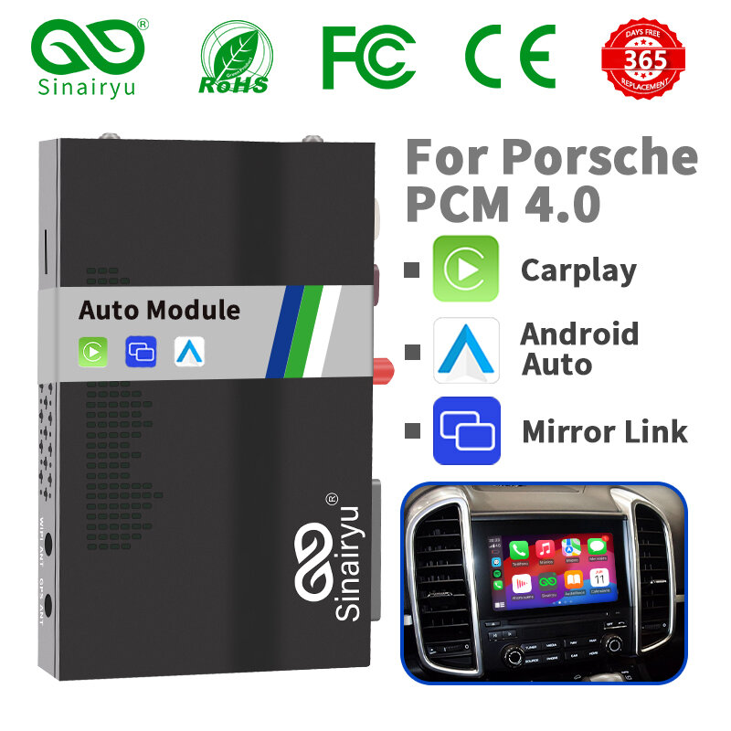 Sinairyu-Wireless CarPlay Tech pour Porsche PCM3.0, Android Auto Mirror-Link, Mancan Panamera Embroidery, Car Retrofit Kit, 911