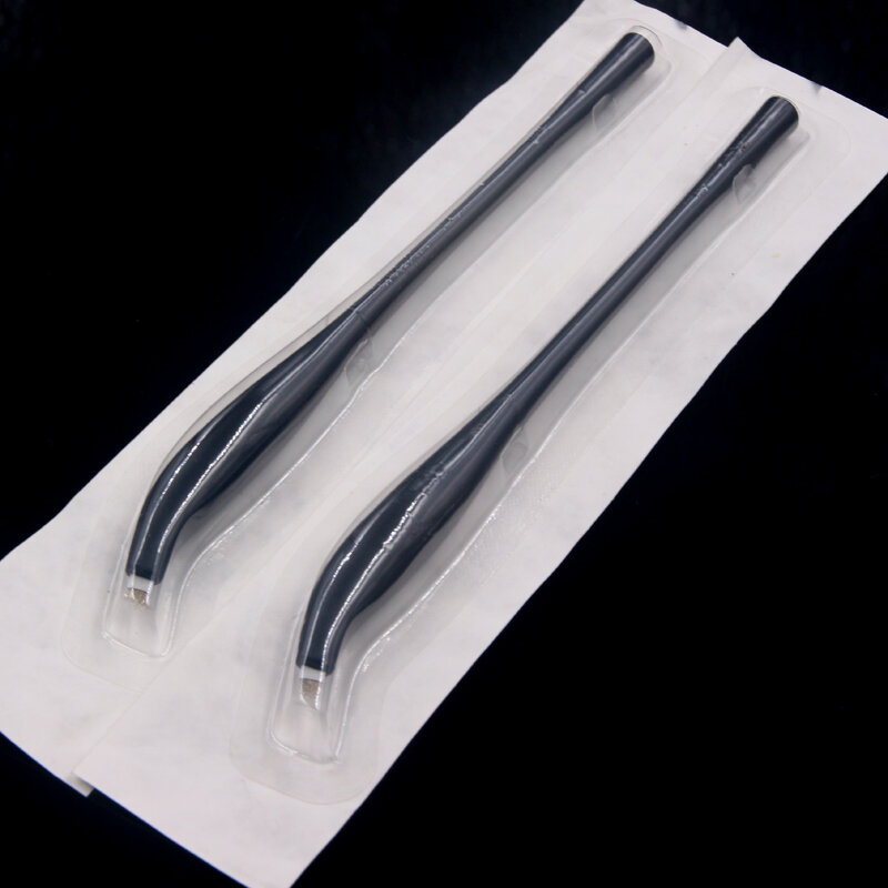 5/10Pcs strumenti manuali Microblading monouso penna manuale sterilizzata Microblading a forma di U curva con spugna per trucco permanente