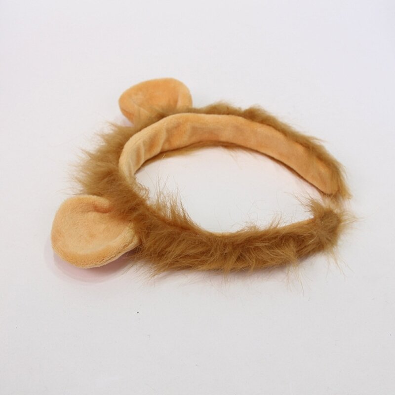 Симпатичные карнавальные повязки на голову с львиными ушками, плюшевые повязки для волос, милый мультяшный декор для вечерние