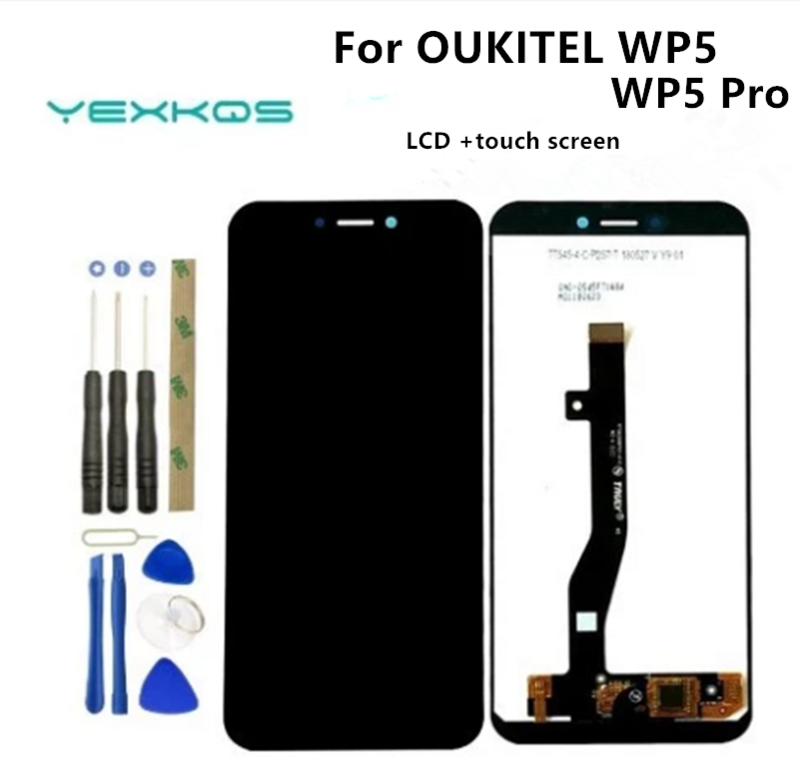 Tela de lcd oukitel wp5 original, de 5.5 polegadas, com touch screen, digitalizador, montagem, substituição para oukitel wp5 pro phone, lcd + ferramentas