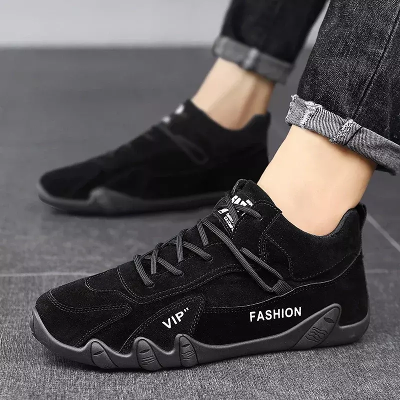 Waterproof Leather Ankle Boots for Men Waterproof Sneakers lace Up Leather Casual Sneakers for Men Casual Motorcycle Shoes