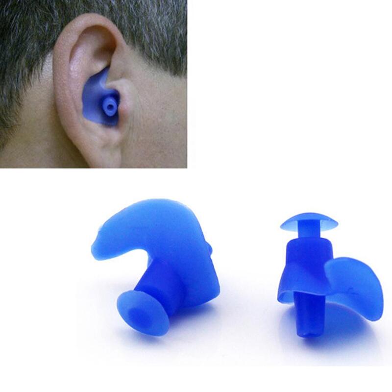 1 paio di tappi per le orecchie impermeabili antipolvere a spirale in Silicone ambientale in scatola accessori per il nuoto per sport acquatici