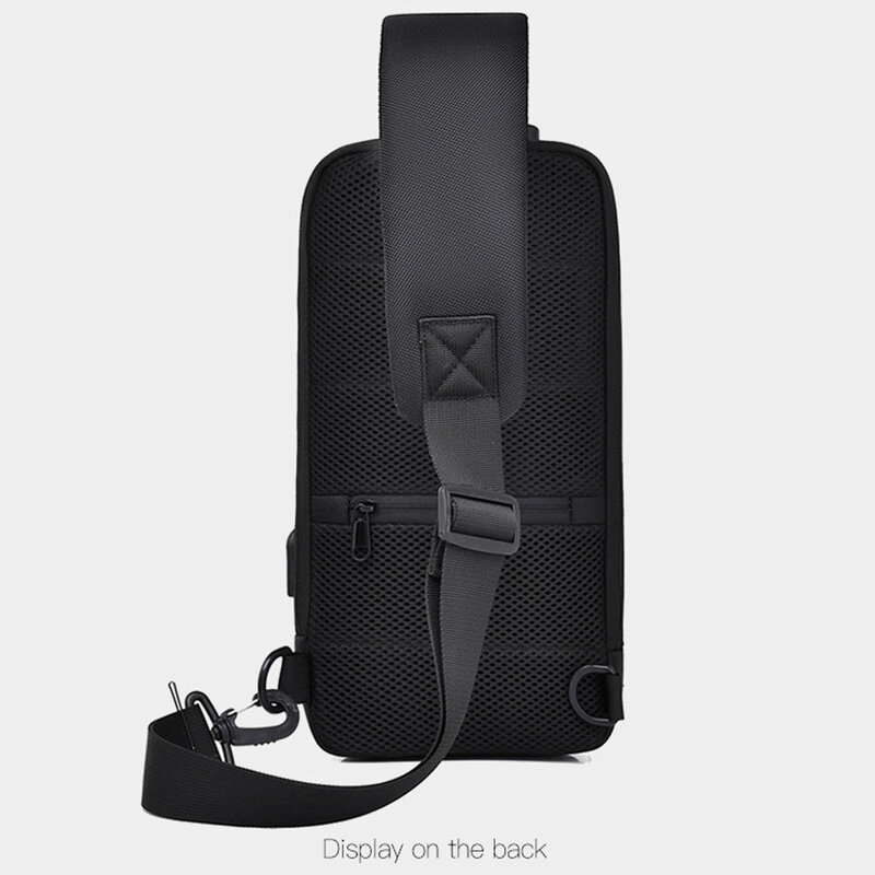 슬링 백팩 USB 도난 방지 남성용 크로스 바디 체스트 백, 캐주얼 숄더 배낭 가방