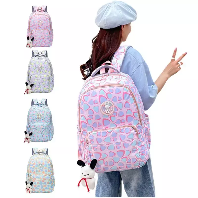 Mochila de viagem feminina com bolsos Muti, Mochila meninas adolescentes, Bookbag impermeável para a escola primária, Mochila Laptop faculdade
