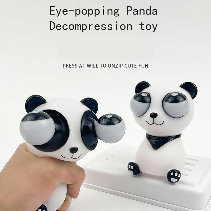 Googly Eyes Burst Eyes Panda Decompression Pinch Happy Bear Doll Reduce Pressure Decompression Toy PVC Vent Funny Prank Device