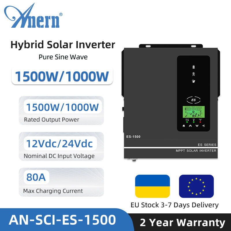 1KW 1.5KW Hybrid Solar inverter 12V 220V Pure Sine Wave Hybrid inverter MPPT 80A Solar Charge Controller Max PV 150VDC
