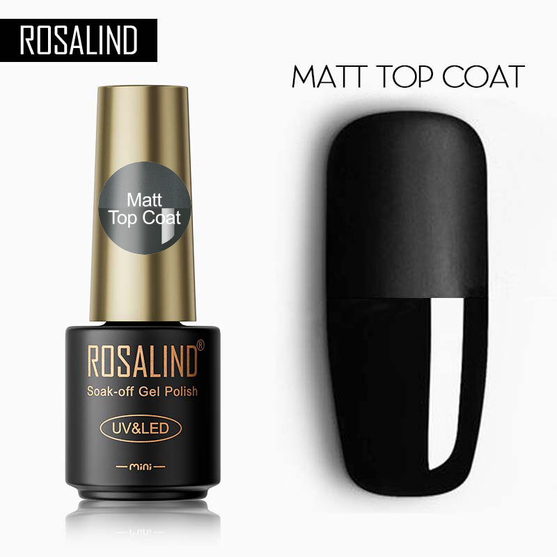 ROSALIND Matte Top Coat น้ำมันฐานเจล Hybrid ชุดสำหรับเล็บเล็บเจลเคลือบทั้งหมดสำหรับเล็บ