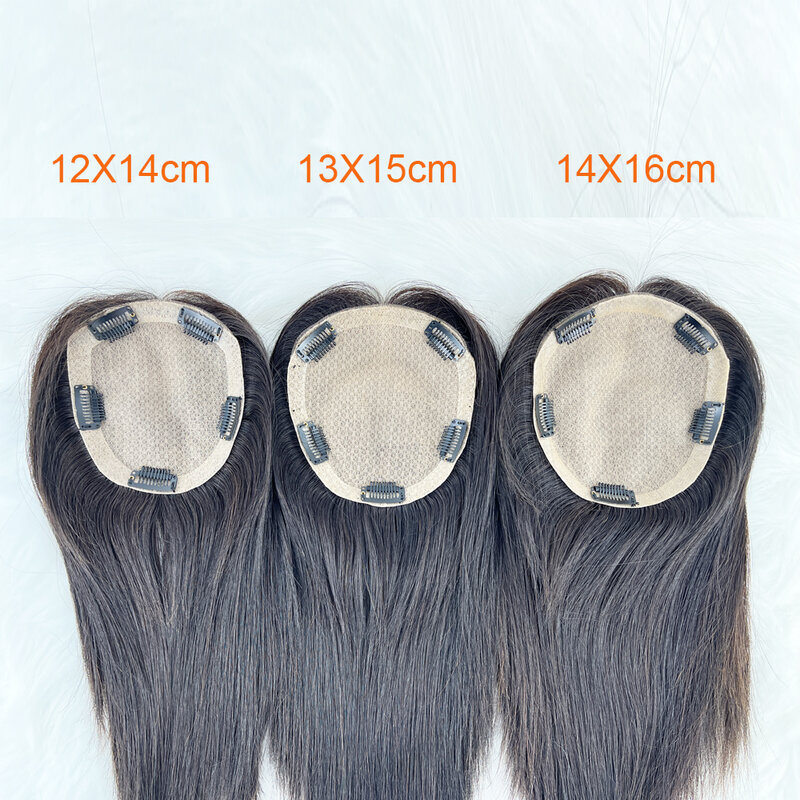 Wet and Wavy Women Toupee Clips In HairPiece Silk Base Chinese  Virgin Human Hair Topper Curly Silk Top Skin Scalp Breathable
