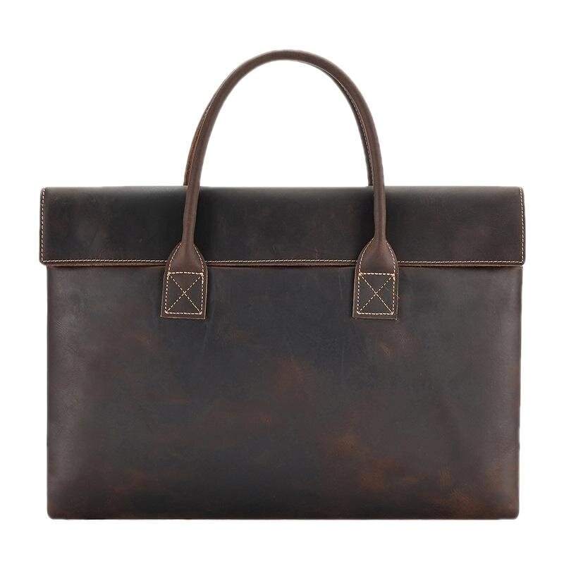 Портфель из натуральной кожи для мужчин, роскошная сумка для делового ноутбука, винтажная вместительная сумка-тоут для мужчин