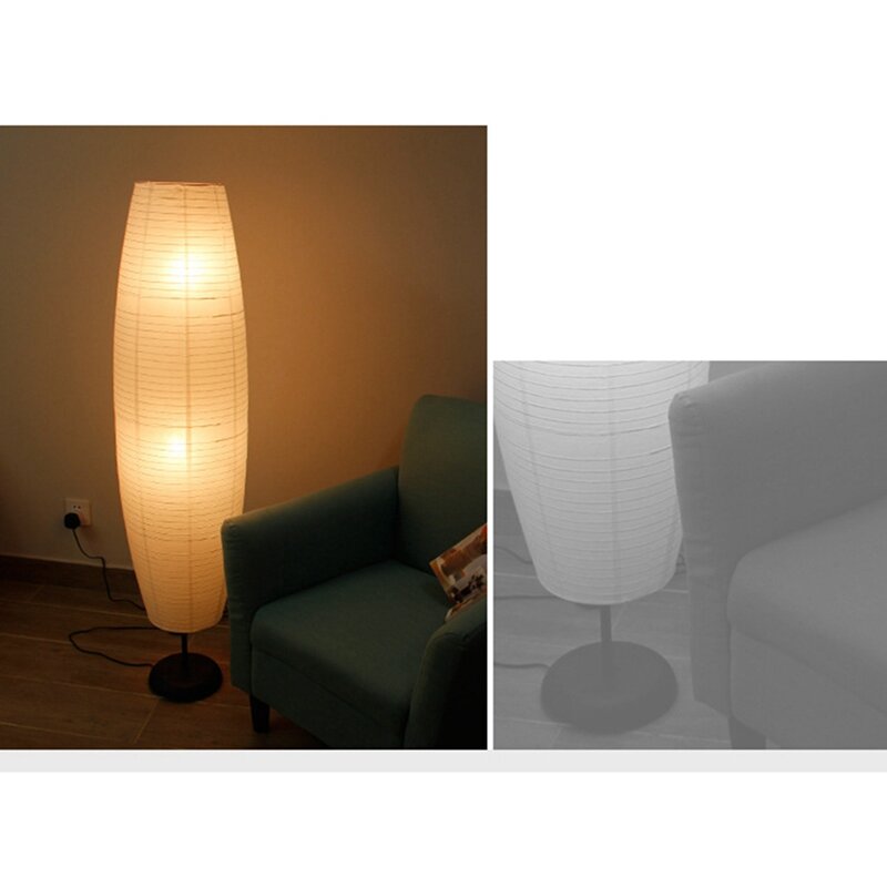 2 lámparas de pie de papel de arroz, lámpara alta creativa para decoración de sala de estar, luces especiales de soporte de papel al lado, solo pantalla