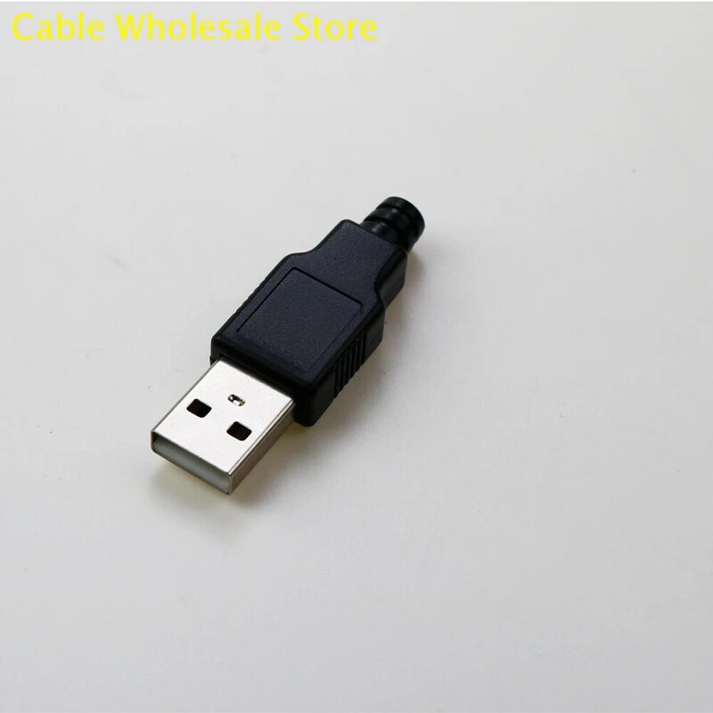 Cable Wholesale Store 1Pcs A-Type Plug USB 4-Pin Plug Female Plug Black Plastic Cover USB Female Plug