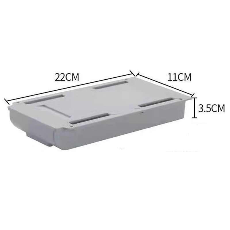 Hidden Adhesive Fixed Square Office Stationery Under The Desk Makeup Pen Drawer Storage Box