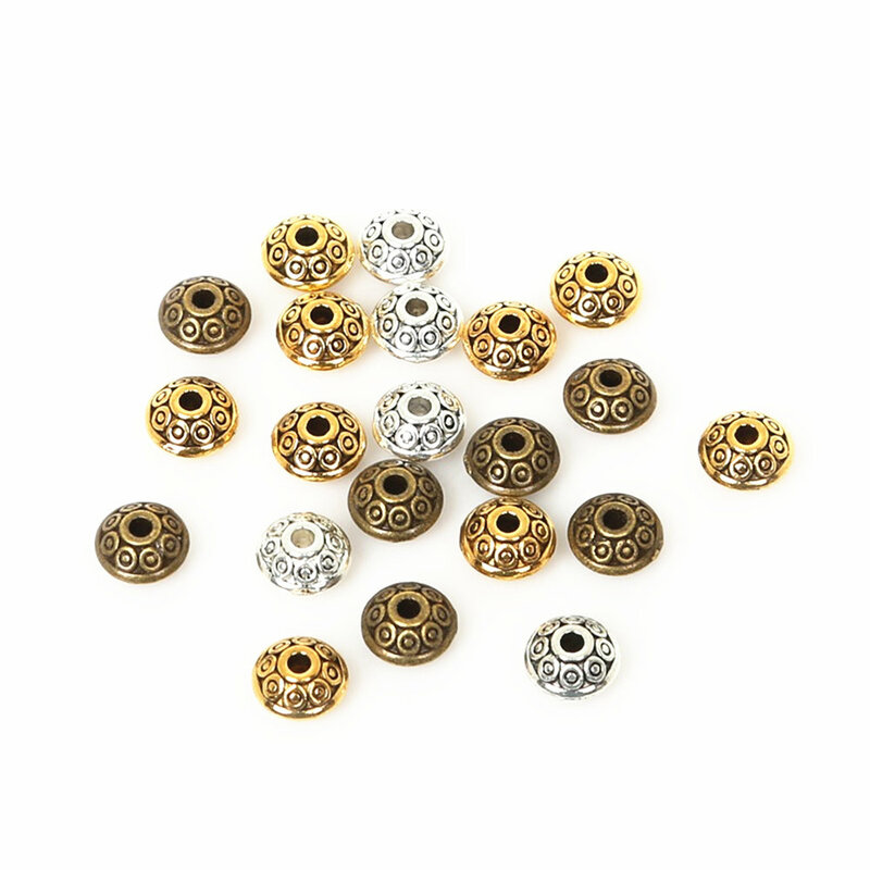 50Pcs Jewelry Making 6x4mm Flying Saucer Rondelle Space Bead Loose Beads DIY Crafts Findings