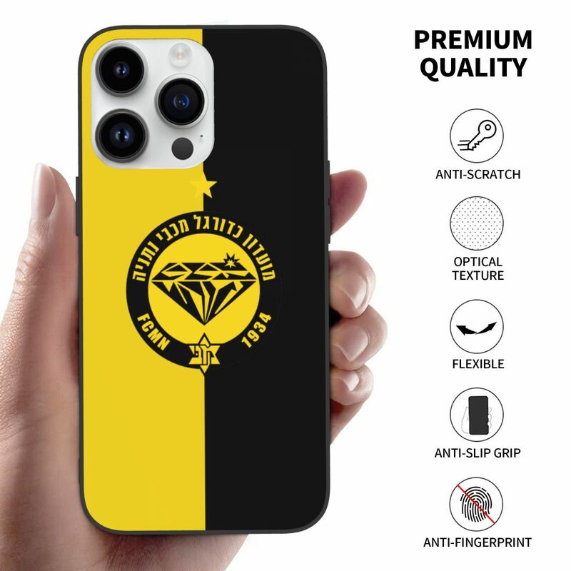 Maccabi Netanya Case for iPhone 15 14 11 Pro Max 13 12 Mini XR XS X 8 7 6 6S Plus Soft Silicone Shockproof Cover