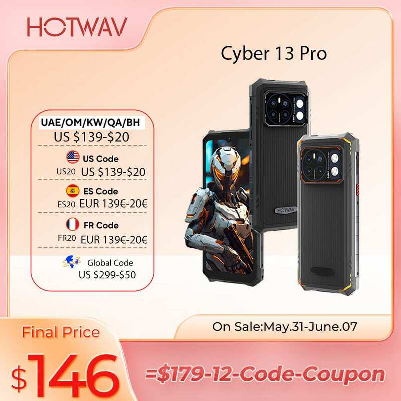 Hotwav Cyber 13 Pro สมาร์ทโฟนสุดทนทาน150LM ทุกรุ่นไฟฉาย20GB + 256GB 6.6 ''2K โทรศัพท์มือถือ64MP 10800mAh