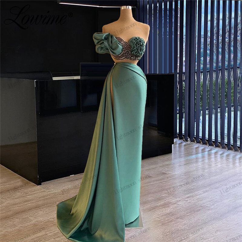 Einfache Abendkleider für Frauen 2024 elegante Ballkleid Applikationen Satin Ballkleider boden lange Roben Vintage Vestidos de Gala