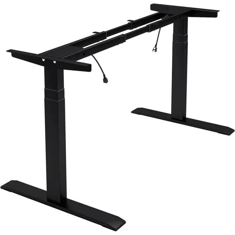 TOPSKY Dual Motor 3 Stage Electric Adjustable Standing Desk Frame Heavy Duty 300lb Load Capacity for Home Office (Black Frame On
