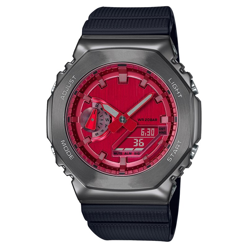 Men's Sports Digital Quartz GM Watch with Full Function LED Automatic Hand Lift Light World Time 2100 Oak Series