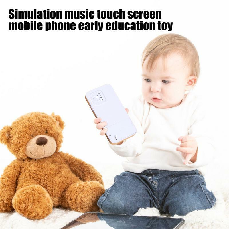 Telefon do zabawy fałszywa zabawka na telefon komórkowy z muzyką i lekkimi zabawkowe telefony komórkowe edukacyjnymi dla 3-6 lat maluchów rozświetlają dzieci na telefon
