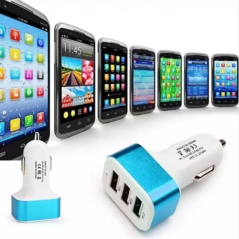 Carregador do telefone do carro USB, carregamento rápido, tipo C, carga rápida, 50W, PD, 2.1A, iPhone 14, 13, 12, Xiaomi, 12