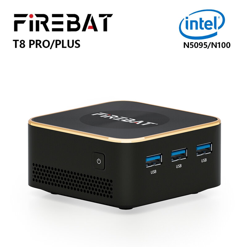 FIREBAT T8 PLUS 미니 PC 게이밍 데스크탑 PC, 인텔 N100 CPU, 윈도우 11, LPDDR5, 16GB RAM, 512GB SSD, NVME M2, WIFI5, BT4.2
