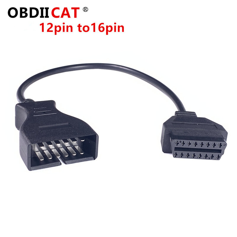 Best quality G--M 12 Pin to 16 pin OBD1 TO OBD2 Diagnostic Cable Connector Adapter Car Cable Car Tloos