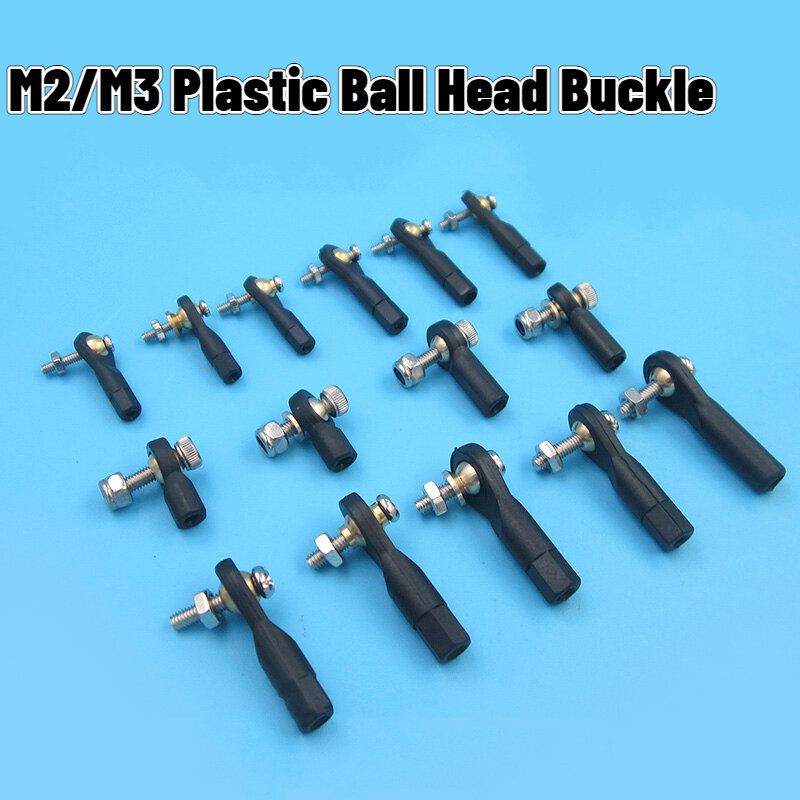 Plastic Ball Joint Buckle, Ball Head End, Regular, unilateral, bilateral, convexa para o modelo de direção do carro, Conexão Rod End, M2, M3