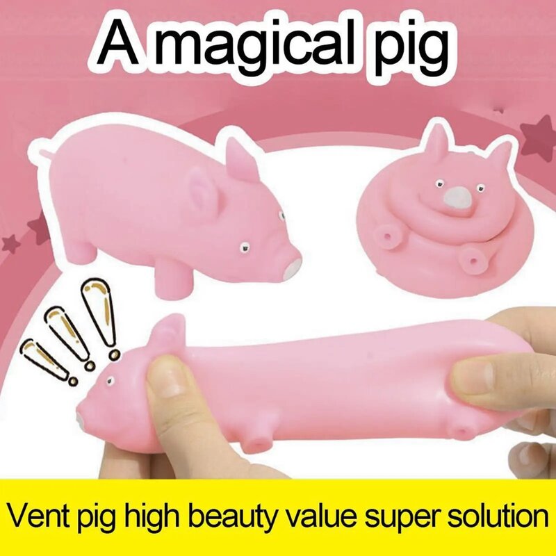 어린이 게임 스트레스 해소 카와이 핑크 돼지 인형, 미니어처 애완 동물, 스트레스 해소 동물 불안, 재미있는 파티 호의, 퀴시 장난감