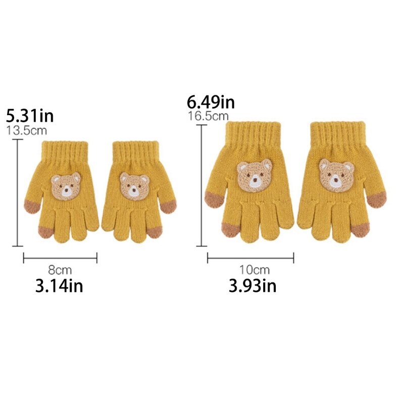 Kreskówka niedźwiedź rękawiczki rękawiczki dziecięce szydełkowe grube rękawice zimowe ciepłe rękawiczki z dzianiny dla dzieci dziecko chłopiec dziewczynka maluch prezenty świąteczne
