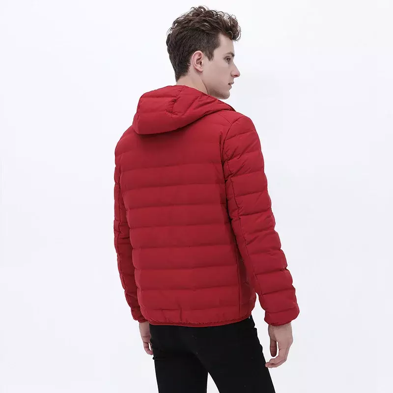 남성 패션 후드 90% 화이트 덕 다운 코트, 가을 겨울, 신상 따뜻한 남성 캐주얼 다운 재킷