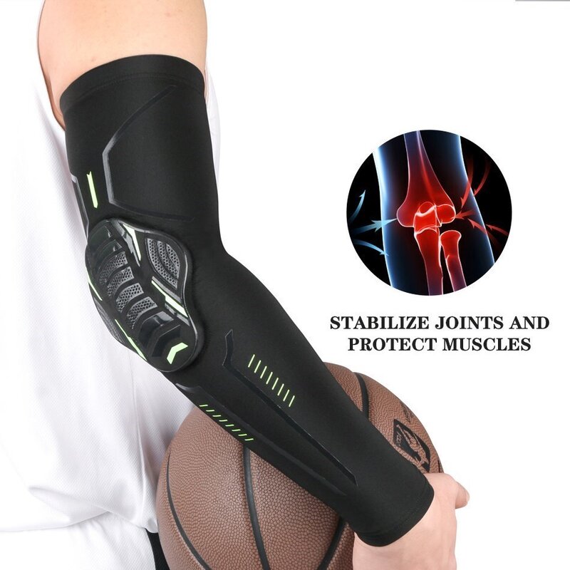 WorthWhile 1 Piece Basketball Elbow Pads Elastic Foam Volleyball Sleeves Protector Fitness Gear Sports Training Support Bracers