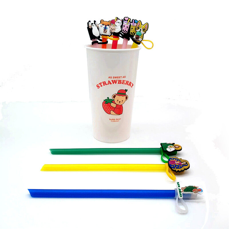 20PCS PVC Straw Topper Religion Series Cute Plastic Straw Charms Hat Accessories Funny Design Straw Cover Wedding Party Souvenir