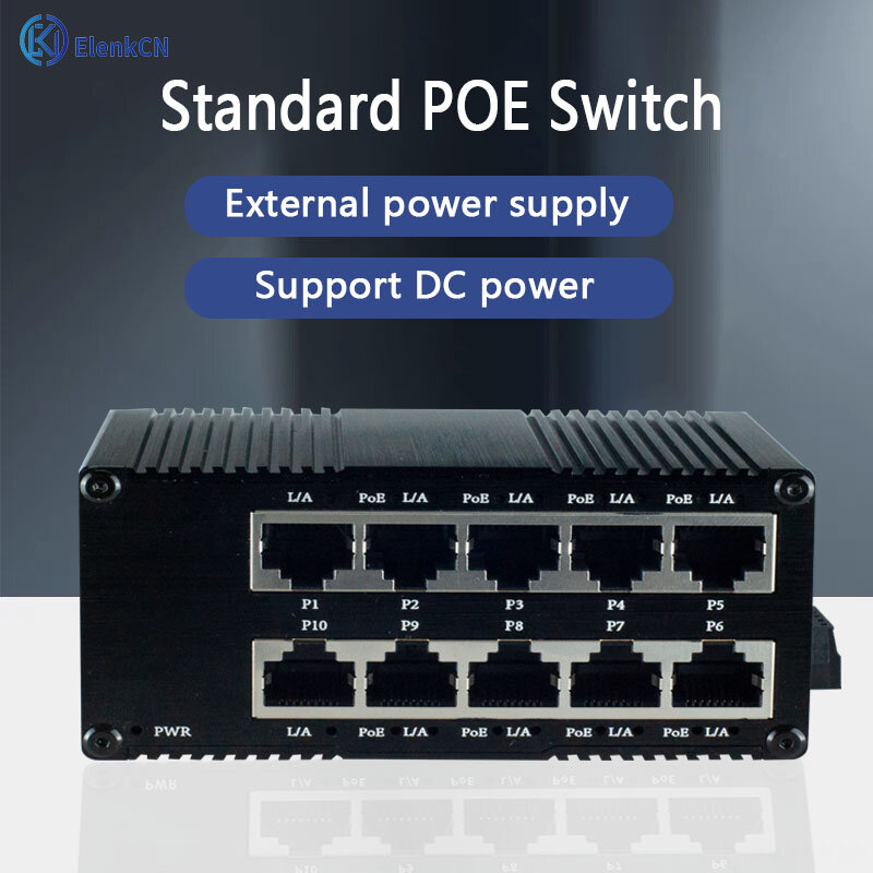 12-56V breiter Spannungs-Poe-Schalter 6/8/10/24ch 10/100 MBit/s halbe/volle Duple-Ports abnehmbarer Netzwerk-Switch für die Wand montage in Industrie qualität